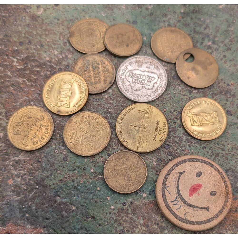 Vintage Token Lot • Arcade • Bar • Trade • No Cash Value Mix • UMM Finds